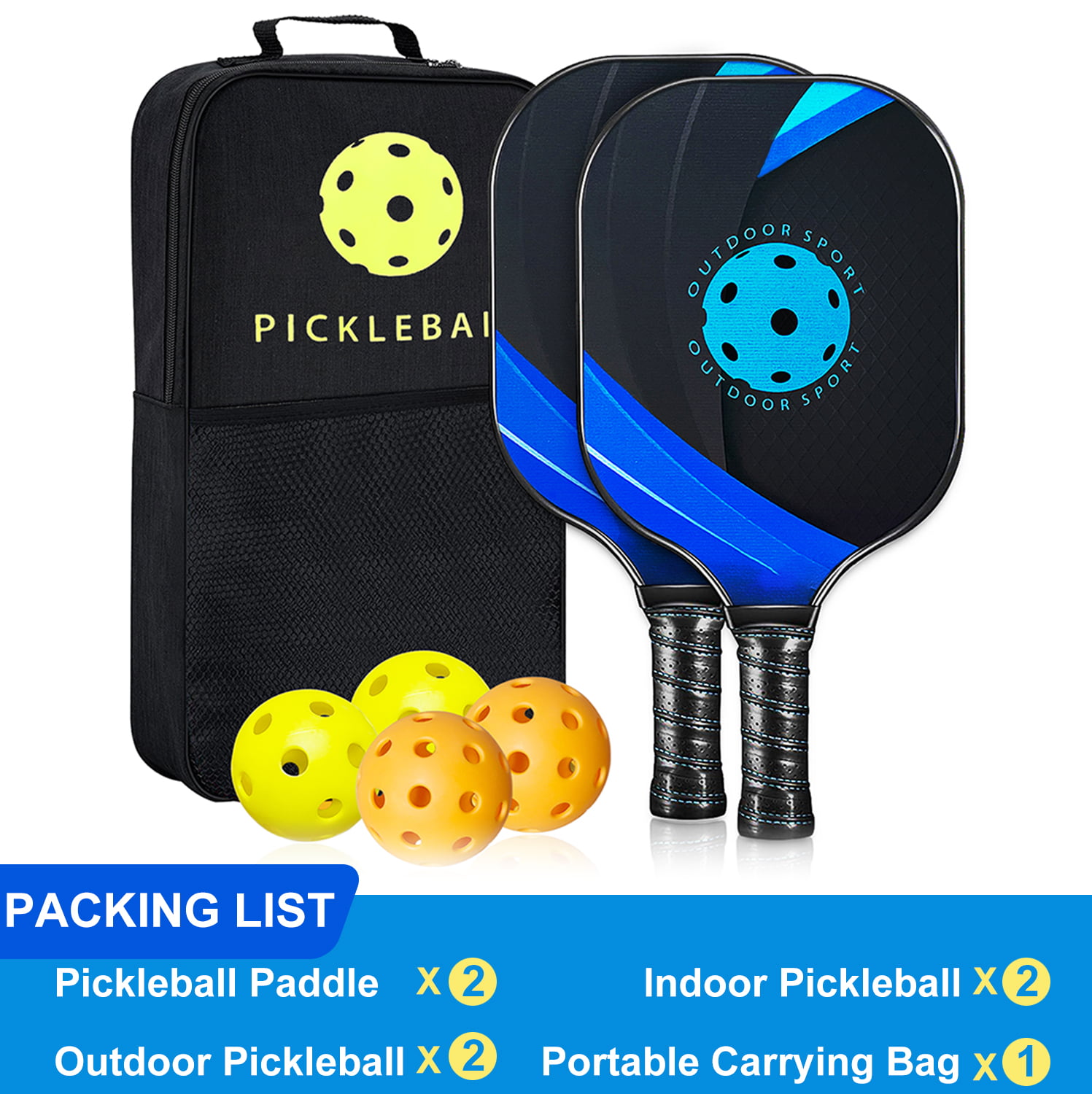 NewFit TRUE-2 Pickleball Balls - Premium Outdoor Pickleballs - Durable and  Quiet Yellow Colored Outside Pickleballs - Pickleball Ball Bag Included -  Walmart.com