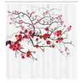 thumbnail image 3 of Ambesonne Japanese Shower Curtain, Blossoms Sakura Plant, 69"Wx75"L, Dark Brown Dark Coral, 3 of 3
