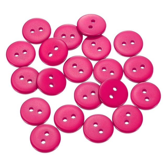 20 piezas de botones de costura de resina, 12.5 mm (1/2") botones redondos de manualidades con 2 agujeros, rojo rosa