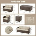 thumbnail image 7 of YODOLLA 7-Piece Patio Furniture Set with Storage on Sale, Rattan Wicker Outdoor Furniture with 2 Storage Boxes Outdoor Sectional Sofa Conversation Set in Brown Wicker& Beige Cushions, 7 of 7