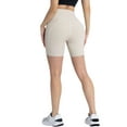 thumbnail image 5 of WLJ Women Cross-Over Butt Lift Ribbed Tummy Control High Waist Yoga Shorts, 5 of 6