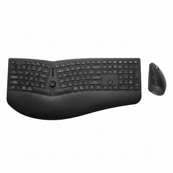 Perixx Periduo-614US, Wireless Quiet Ergonomic Keyboard and Vertical Mouse Combo - Adjustable Palm Rest - Laptop X Type Scissor Keys - Rechargeable Feature - US English