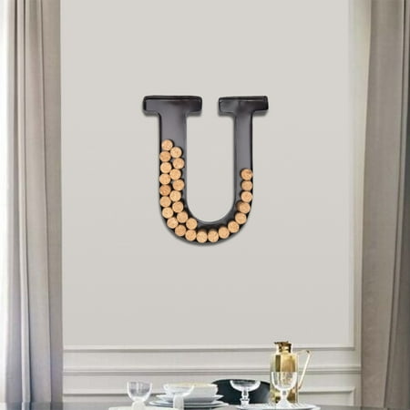 Letter U Cork Holder Wall Art Cork Box Wall Mounted Cork Collector