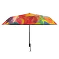 thumbnail image 3 of Abstract Colorful Crowd All Weather Umbrella Triple Folding Parasol 6 Ribs UV Protection Portable, 3 of 8