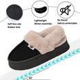 thumbnail image 3 of Ecetana Women's Slippers Fuzzy Memory Foam Warm Slippers for Women Slip On House Shoes, 3 of 7