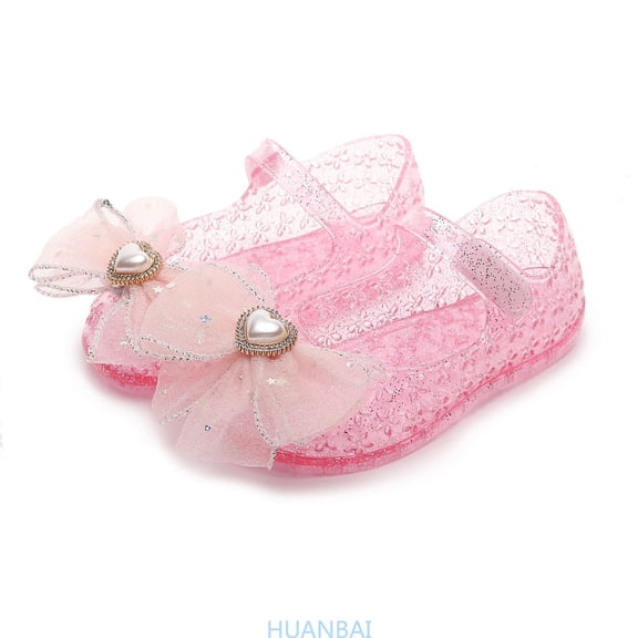 HUANBAI Shoes Girls Sandals Jelly Mary Jane Dance Party Shoes For Kids Toddler ,(6-7 Years Red) Size ,12.5