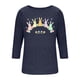 thumbnail image 4 of Mujeres 3/4 Manga Tops Y Blusas Impresas Cuello Redondo Casual Otoño Invierno Blusa, 3/4 Manga Casual Tops para Mujeres, 4 of 7