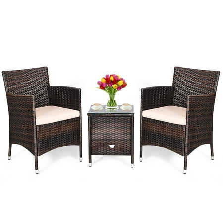 sets outdoor costway rattan wicker pe pcs beige chairs coffee furniture table garden