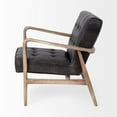 thumbnail image 4 of Merana Phineas Black Leather Wrapped Ash Wood Frame Accent Chair, 4 of 9