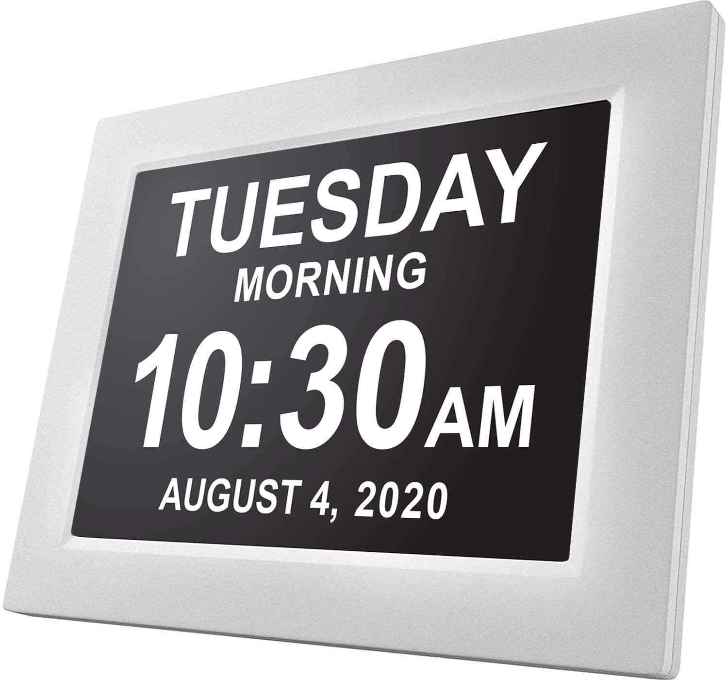 American Lifetime Large Impaired Vision Digital Day Clock 5 Alarm options White 
