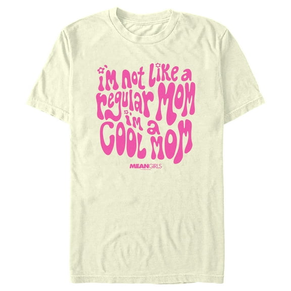 Men's Mean Girls I'm a Cool Mom Groovy Quote Graphic Tee Beige Large