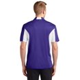 thumbnail image 2 of Sport-Tek Men's Side Block Performance Polo Shirt_Purple/White_5XL, 2 of 6