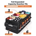 thumbnail image 3 of Organizador de maletero de coche Oasser con capacidad de 75 litros, plegable, 4 compartimentos, 3 of 9
