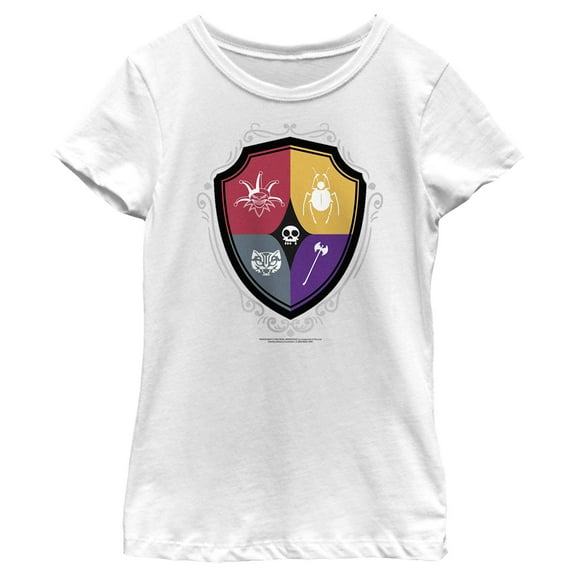 Girl's Wednesday Icons Crest Graphic Tee White Medium