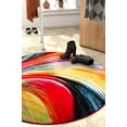 thumbnail image 2 of Well Woven Viva Round Abstract Modern Area Rugs, Red, 2 of 2