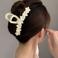 thumbnail image 3 of Pinza para el pelo para mujer, color sólido, antideslizante, con decoración floral, dientes cruzados, resistente, fijación elástica para el cabello, 3 of 8