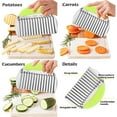 thumbnail image 3 of Large Crinkle Cutter French Fry Cutter, Large Wave Slicer Potato Wavy Chopper, Stainless Steel Vegetable Crinkle Cutting Onion Chopping Tool with Handle for Cucumber, Kitchen Dicer Gadgets, 3 of 10