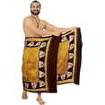 thumbnail image 2 of HAPPY BAY Men's Pareo Standard Surfing Dashiki Sarong Full Beach Wrap One Size Pecan, Batik Summer Vacation Party, 2 of 4