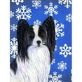 thumbnail image 1 of 11 x 15 in. Papillon Winter Snowflakes Holiday Flag Garden Size, 1 of 1