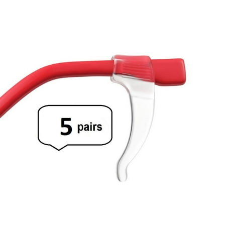 Hook Size Chart - AM Landen 5 pairs Large size Clear Anti-Slip Glasses Silicone Ear Hook Retainer