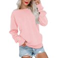 thumbnail image 1 of Womens Casual Crewneck Sweatshirt Long Sleeve Tops Cute Pullover Loose Fit, 1 of 5
