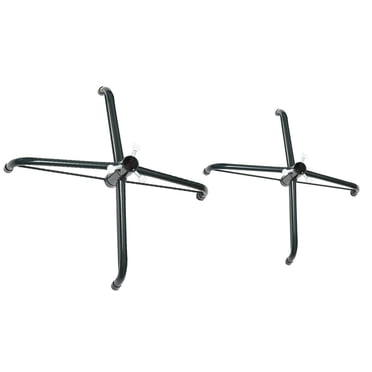 OULII 2Pcs Tree Holder Stand Metal Balanced Stability Dark Green Support