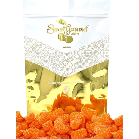 SweetGourmet Orange Fruit Slices, Sugar Coated Jelly Candy, 4-Pound Bulk Bag, Naturally Flavored, Gluten-Free