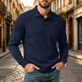 thumbnail image 7 of CQONEPT Dress Button Down Shirt for Men Business Casual Corduroy Shirts Lapel Top Fitted Workout Sweatshirts Golf Tees Dark Blue 3XL, 7 of 7