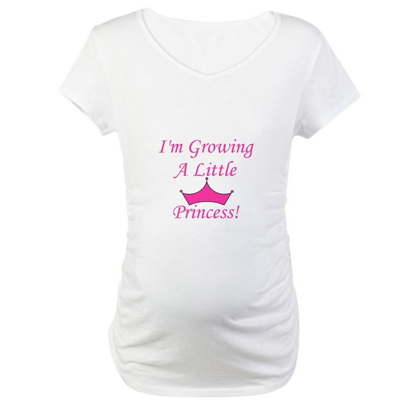 CafePress - Growing A Little Princess Maternity T Shirt - Cotton Maternity T-shirt, Cute & Funny Pregnancy Tee