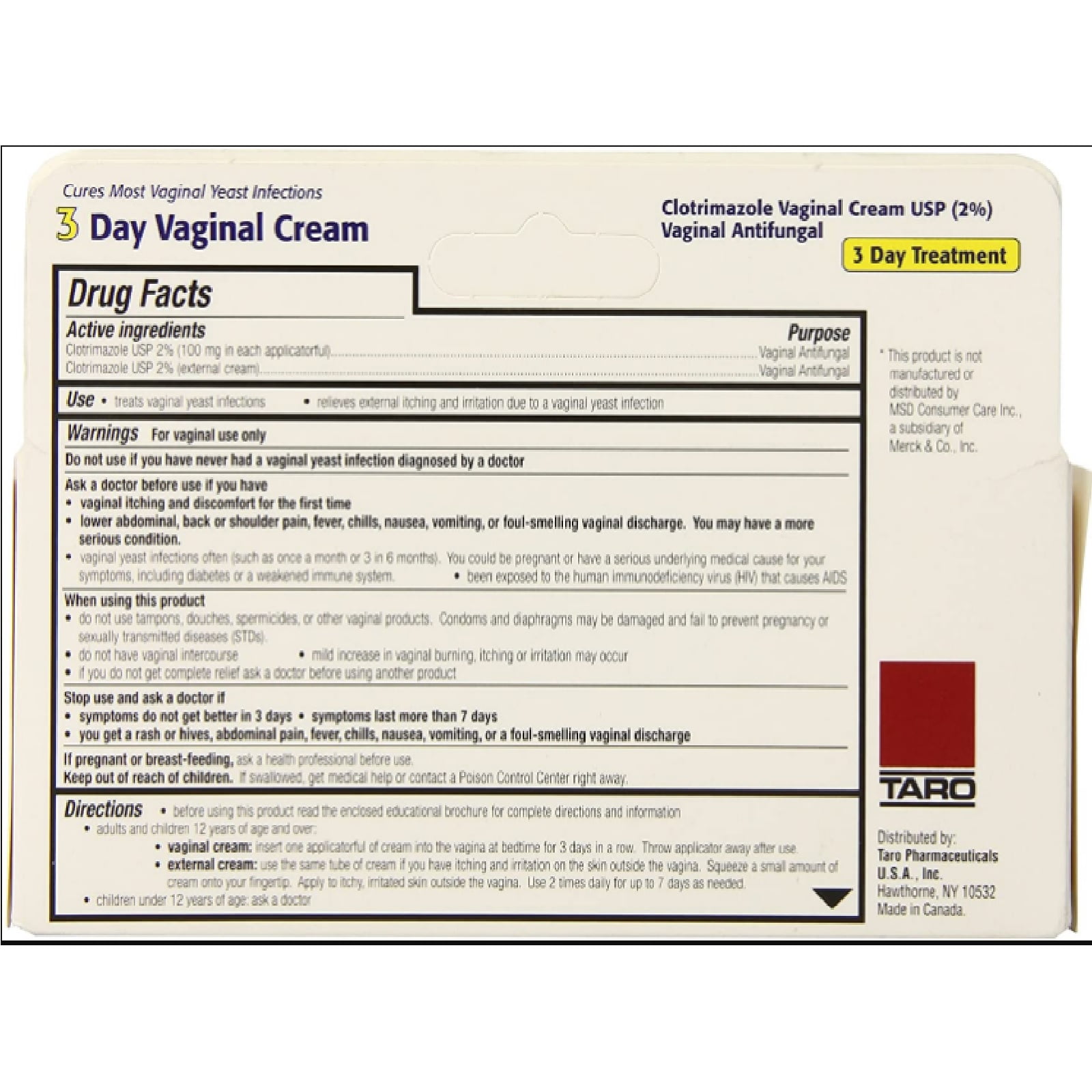 Clotrimazole 3 Day Treatment Vaginal Antifungal Cream, 0.74 oz, 2 Pack