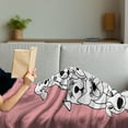 thumbnail image 3 of Dog Soft Flannel Fleece Throw Blanket, Hand Drawn Clutter of Dogs on a Soft Toned Background Funny Animals, Cozy Plush for Indoor and Outdoor Use, 50" x 70", Pale Pink Charcoal Grey, by Ambesonne, 3 of 5