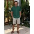 thumbnail image 6 of sogami Men's Breathable Cotton Linen Short Sleeve Button Down Summer Shirt, 6 of 8