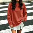 thumbnail image 6 of Women's Crewneck Sweatshirt Soft Fashion Pullover Top with Side Pockets Relaxed Street Style Sweatshirts, XL, 6 of 7
