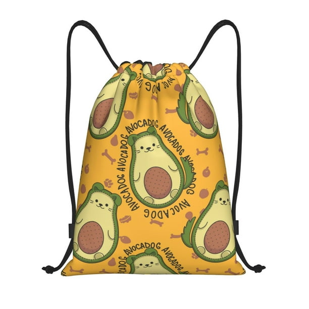 Fotbe Avocado Dog Bolsa Mochila con Cordón Estampada, Bolsa de Gimnasio Deportiva, Bolsa Cinch, Bolsa con Cordón para Hombres y Mujeres-Small