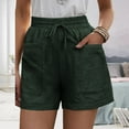 thumbnail image 2 of Women Drawstring Shorts High Waist Casual Loose Wide Leg Lace Up Shorts with Pockets for Summer OD Green XXL, 2 of 6