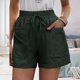thumbnail image 1 of Pantalones cortos con cordón para mujer, cintura alta, informales, sueltos, pierna ancha, con cordones y bolsillos para verano, 1 of 6