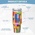 thumbnail image 5 of Fotbe Colorful Plastic Blocks Pattern Pattern 40oz Ice Bully With Handle And Straw Stainless Steel Vacuum Insulated Cup And 2 In 1 Straw Lid, 5 of 8