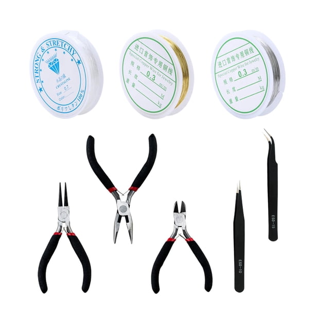 Kit de Herramientas para Joyas, Alicates para Principiantes, de Cordón de Cobre, Reparación, Corte, Fabricación de Pulseras, Pendientes, - 8 Piezas Soledad Alicates para hacer joyas