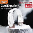 thumbnail image 2 of 4000mAh Hanging Neck Fan Portable Air Conditioner Type-C USB Rechargeable Air Cooler 5 Speed Electric Fan(Blue), 2 of 5