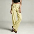 thumbnail image 5 of Tqcoqu Women's Wide Leg Dress Pants,High Waisted Straight Leg Slacks Business Office Work Trousers,Yellow Women's S-XXXL, 5 of 6