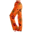 thumbnail image 3 of Womens Halloween Lounge Pants Loose Fit Sleep Pajama Bottoms Full Length Straight Leg Easy Wear Design Elastic Waist No Drawstring Comfy Home Bottoms Orange S, 3 of 6