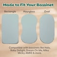 thumbnail image 3 of The Peanutshell Organic Cotton Bassinet Sheets, Bed Sheets for Baby Boys and Girls, Elephant Pale Sage, 2 Pack, 3 of 8