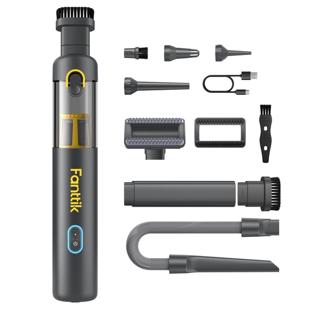 Fanttik Slim V8 APEX Aspiradora de coche, 4 en 1 Mini aspiradora inalámbrica portátil con potencia de succión de 19000 pa, carga tipo C, 2 modos de succión, aspiradora de mano para coche, computadora