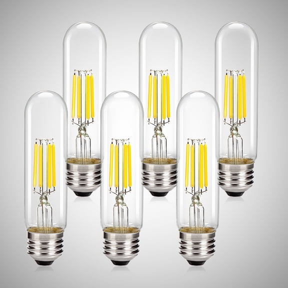 6 Pack Tubular LED Light Bulbs 40 Watt Equivalent, 4W 4000k Daylight Edison Bulbs Dimmable for Home Office