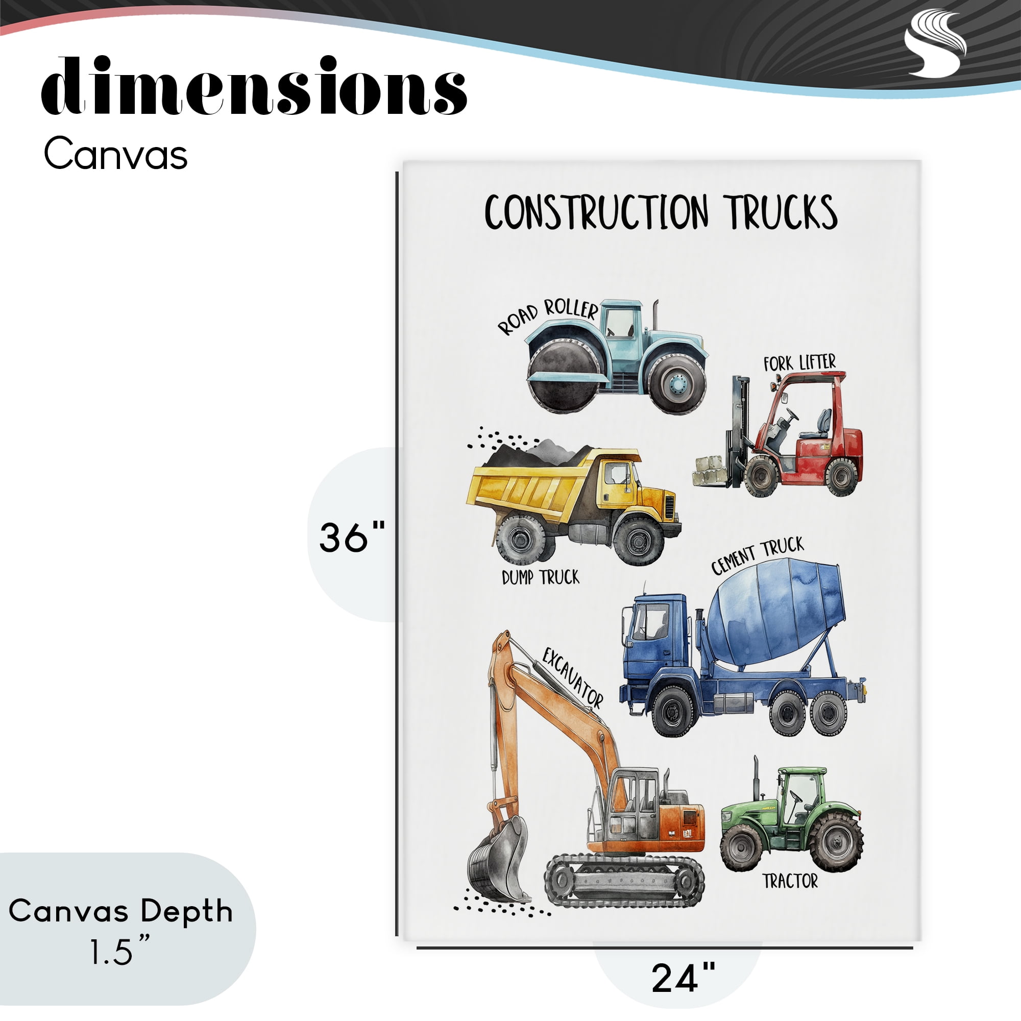 Stupell Industries Utility Trucks Construction Canvas Wall Art, design by Christine Simpson Art