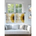 thumbnail image 4 of Sheer Curtains 45 Inch Length 2 Panels Set for Kitchen, Yellow Sunflowers Semi Sheer Curtains for Windows, You Are My Sunshine Wood Rustic Voile Window Treatments Rod Pocket Curtain, 4 of 7