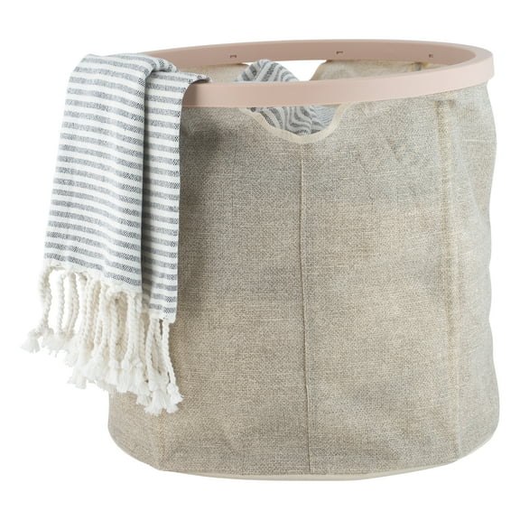 Simplify Collapsible Fabric Twist Pop up Laundry Hamper in Beige