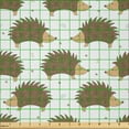 thumbnail image 2 of Ambesonne Hedgehog Fabric by the Yard Microfiber, Cartoon Porcupines, 1 Yard, Caramel Pale Brown White, 2 of 2