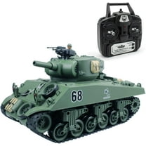 Mostop Remote Control Tank, Sherman M4A3 Main Battle RC Tank Toys for Ages 8  , Green, Plastic