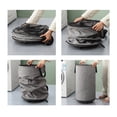 thumbnail image 4 of Rolling Laundry Hamper with Wheels, 75L Round Collapsible Oxford Fabric Laundry Basket, Gray, 4 of 4
